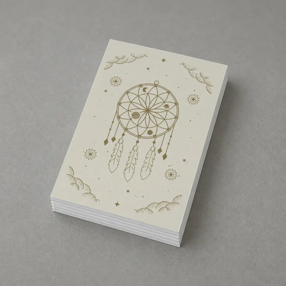 Boho Dreamcatcher Celestial Planets Beige Art – Postcards