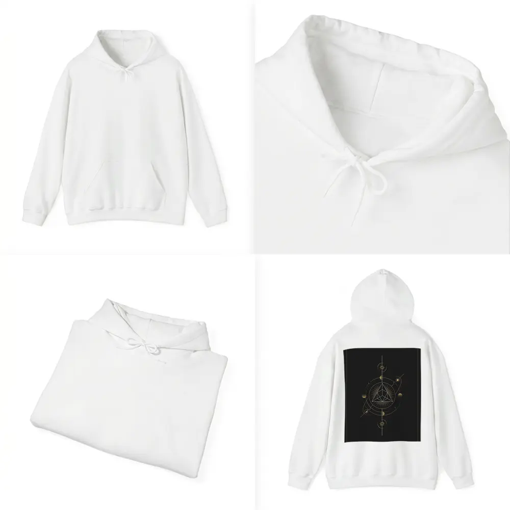 Sacred Geometry Gold Triangle Dark Background – Hoodies