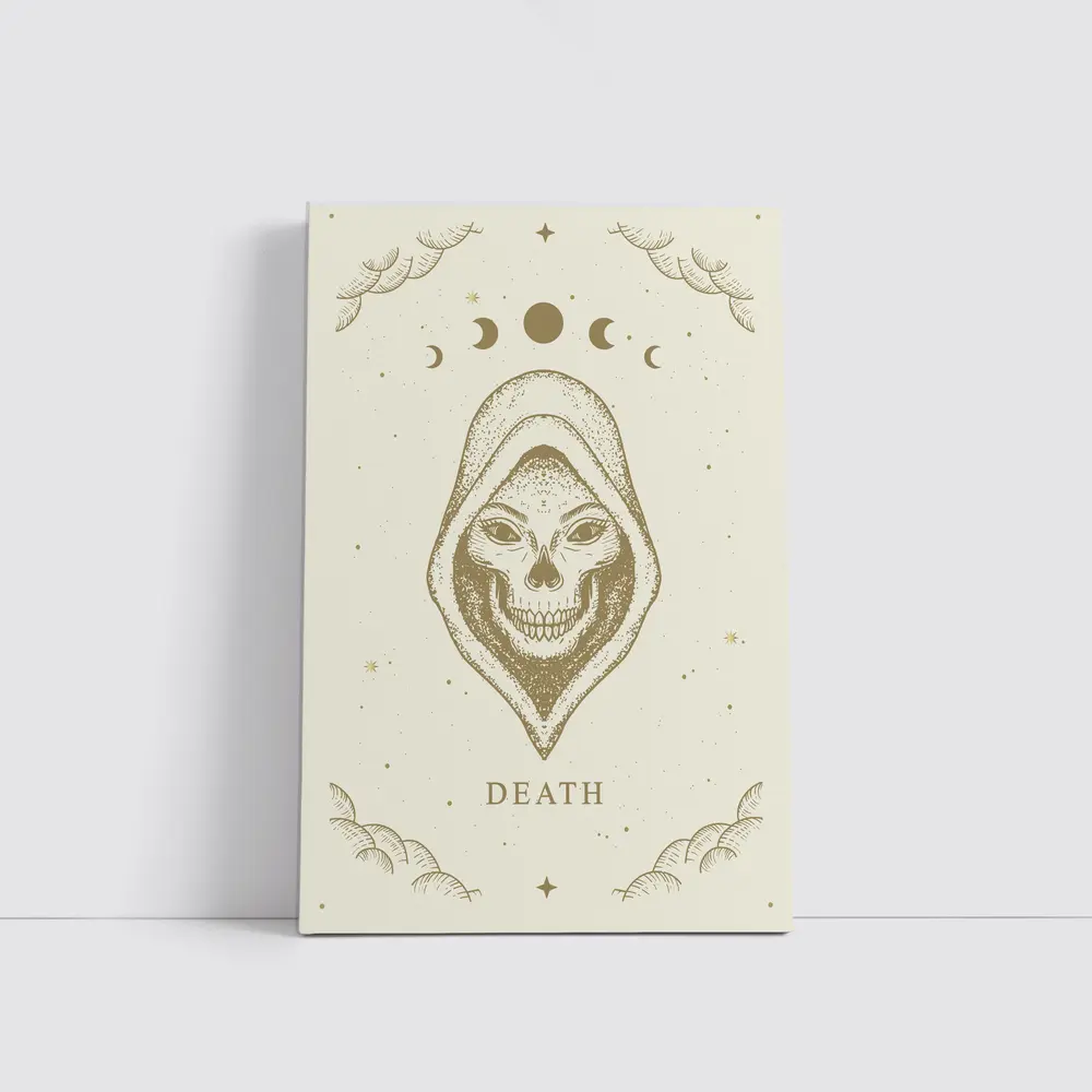 Death Tarot Skull Moon Phase Celestial Art – Wall Art