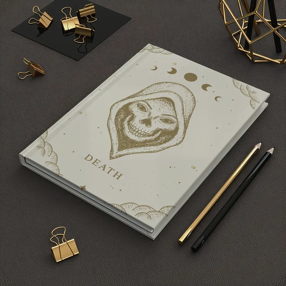 Death Tarot Skull Moon Phase Celestial Art – Notebooks