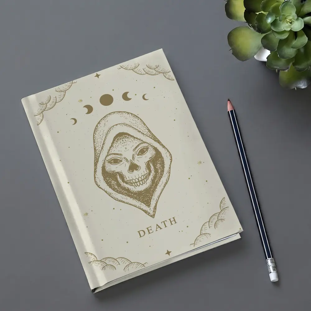Death Tarot Skull Moon Phase Celestial Art – Notebooks