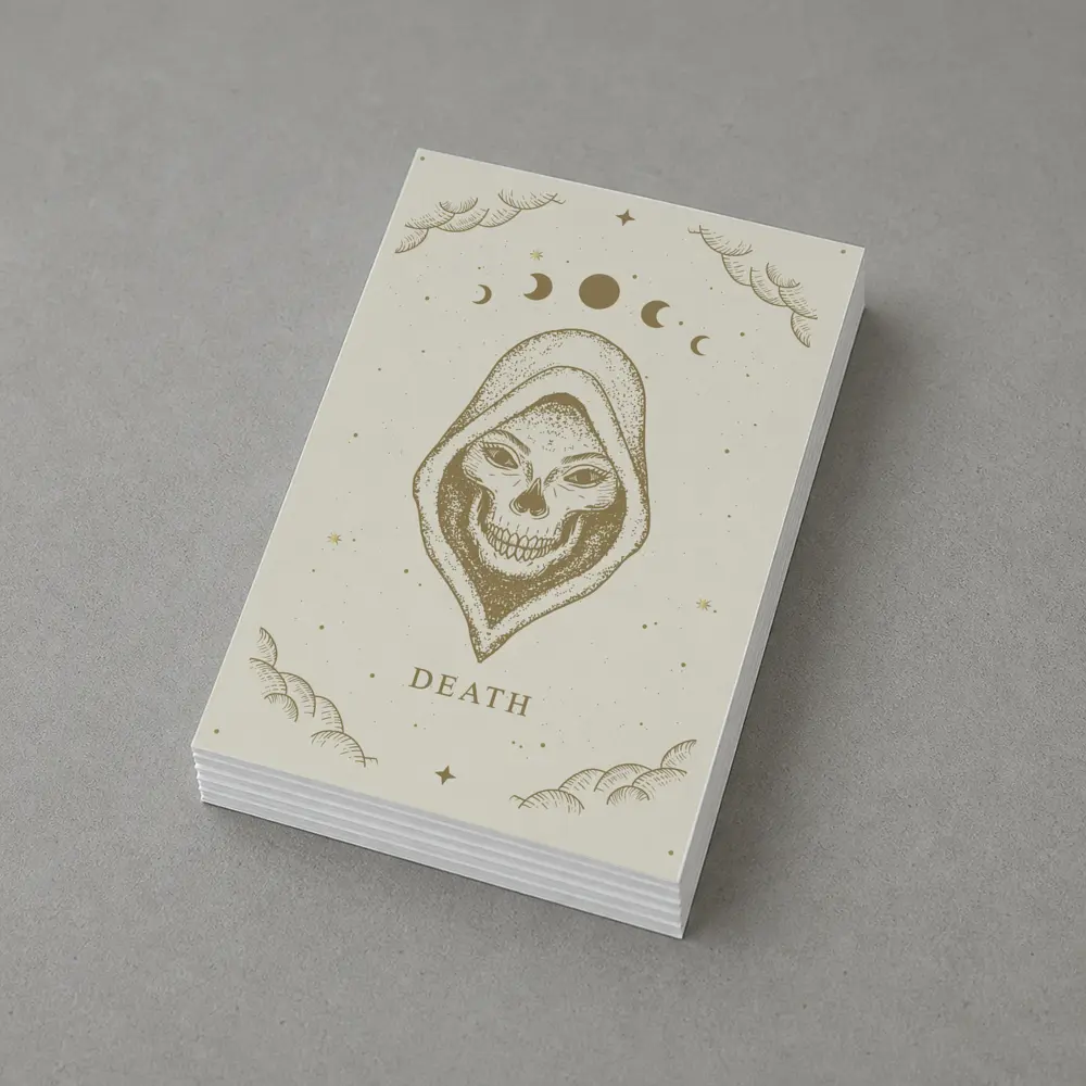Death Tarot Skull Moon Phase Celestial Art – Postcards
