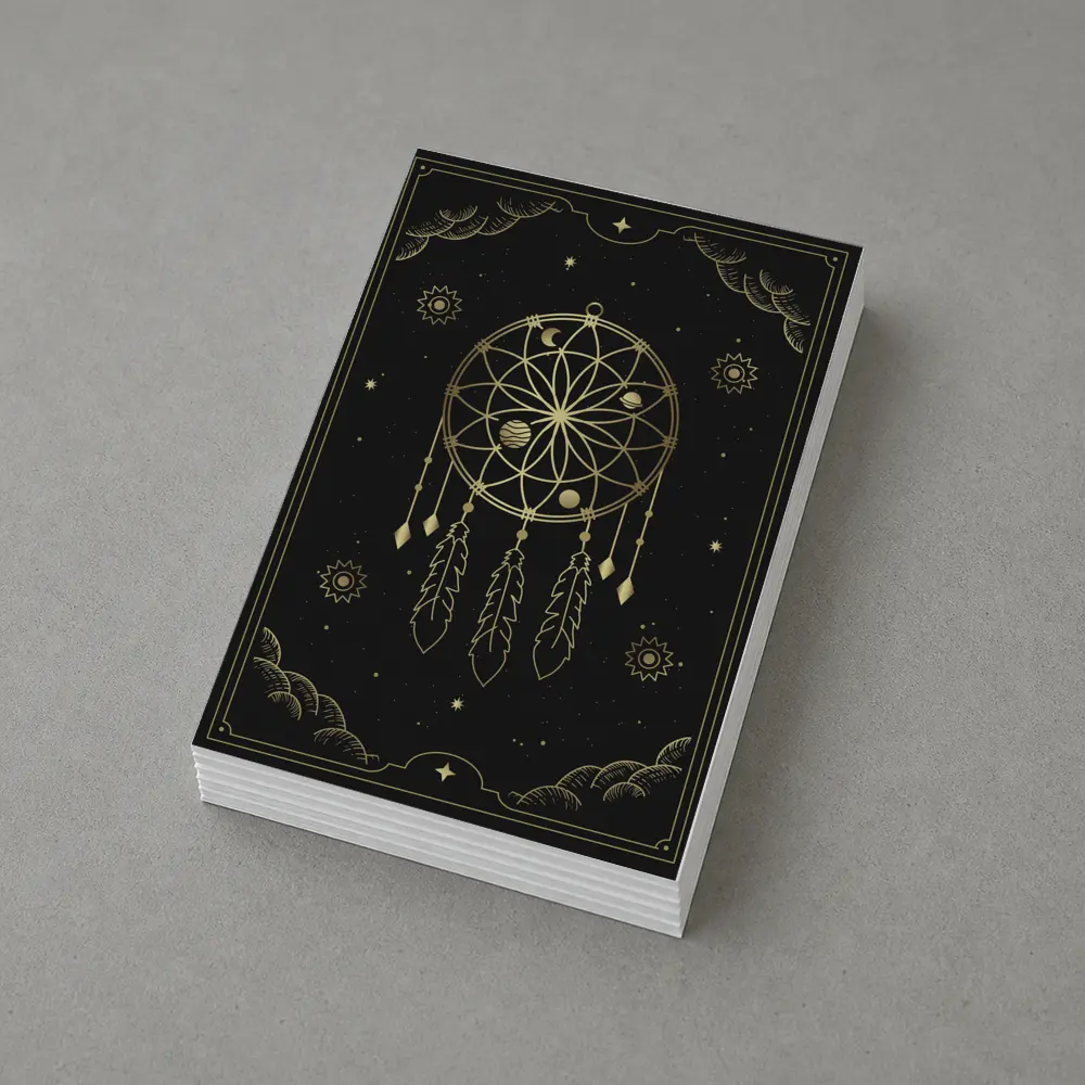 Gold Dream Catcher Dark Celestial Mystical Art – Postcards