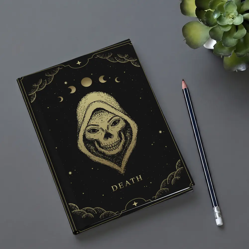 Death Tarot Skull Hooded Figure Gold – Notebooks