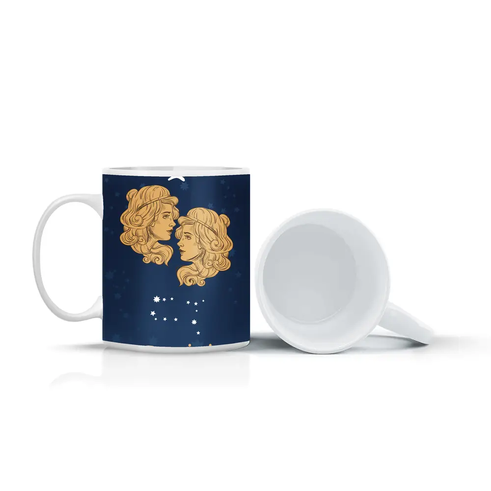 Gemini Zodiac Twin Women Navy Blue – Mugs