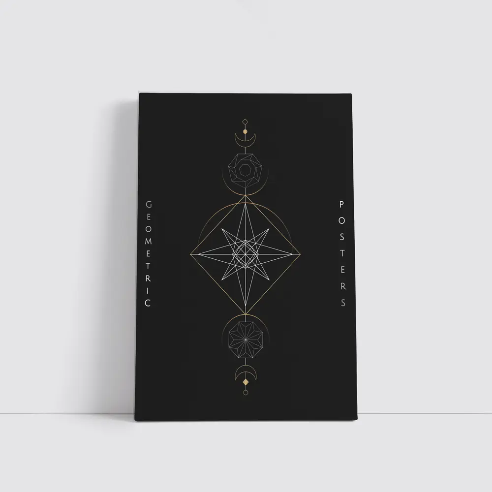 Dark Geometric Sacred Mystical Star Symbol – Wall Art
