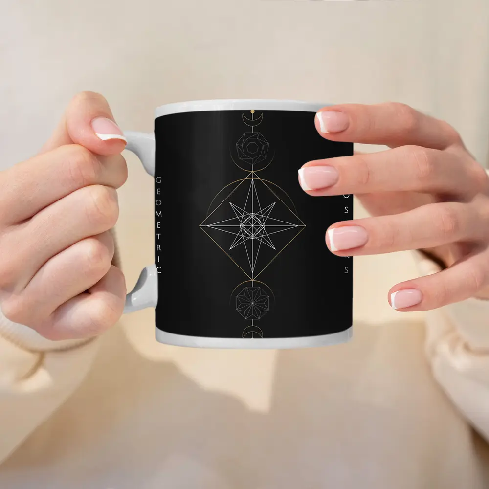 Dark Geometric Sacred Mystical Star Symbol – Mugs