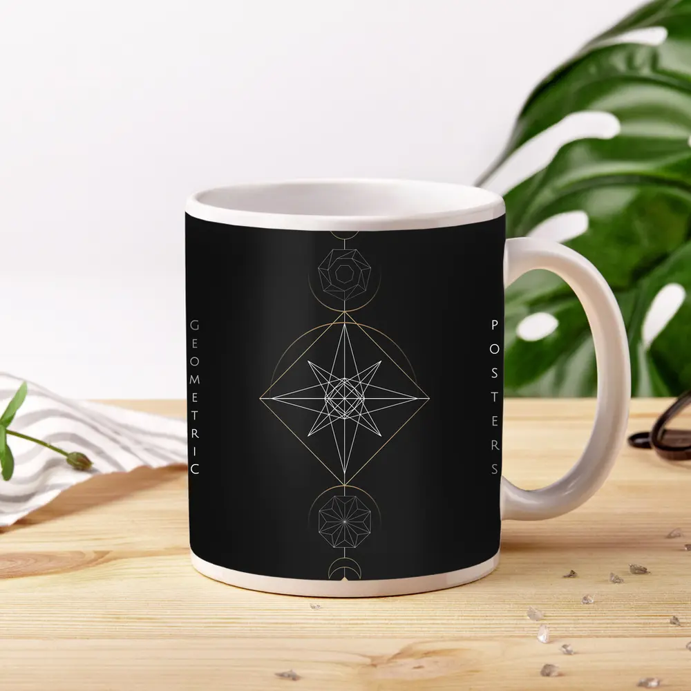 Dark Geometric Sacred Mystical Star Symbol – Mugs