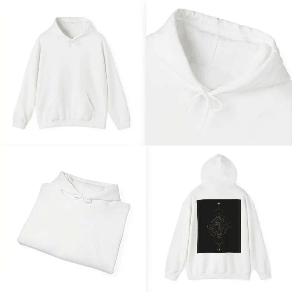 Geometric Unicorn Gold Celestial Moon Dark – Hoodies