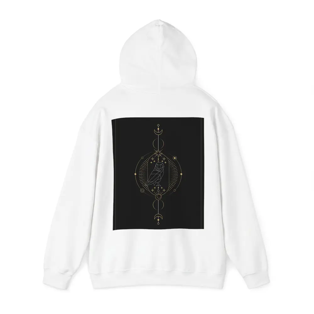 Geometric Owl Gold Celestial Moon Dark – Hoodies