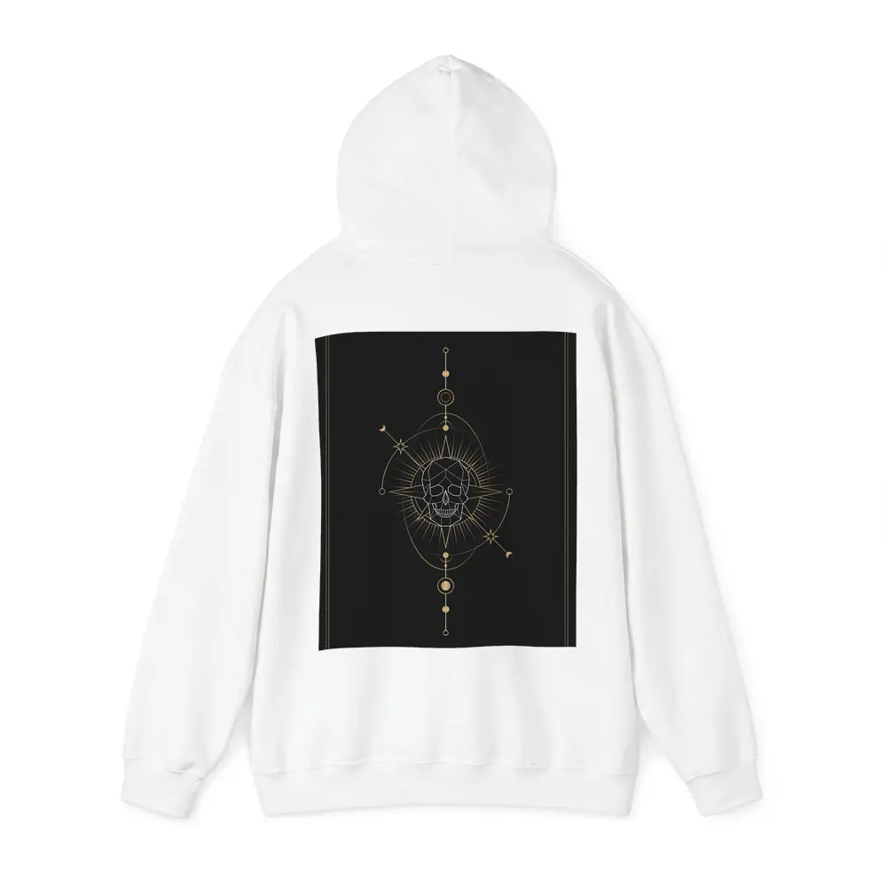 Geometric Skull Gold Celestial Dark Background – Hoodies