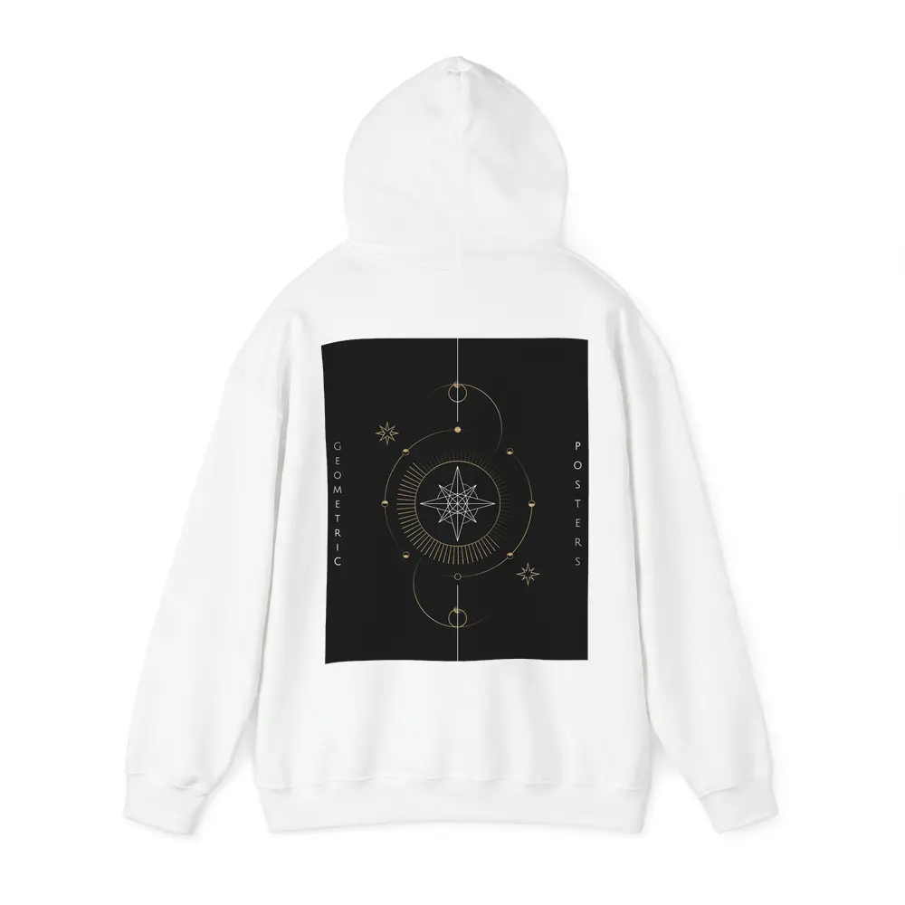 Gold Geometric Star Celestial Dark Background – Hoodies