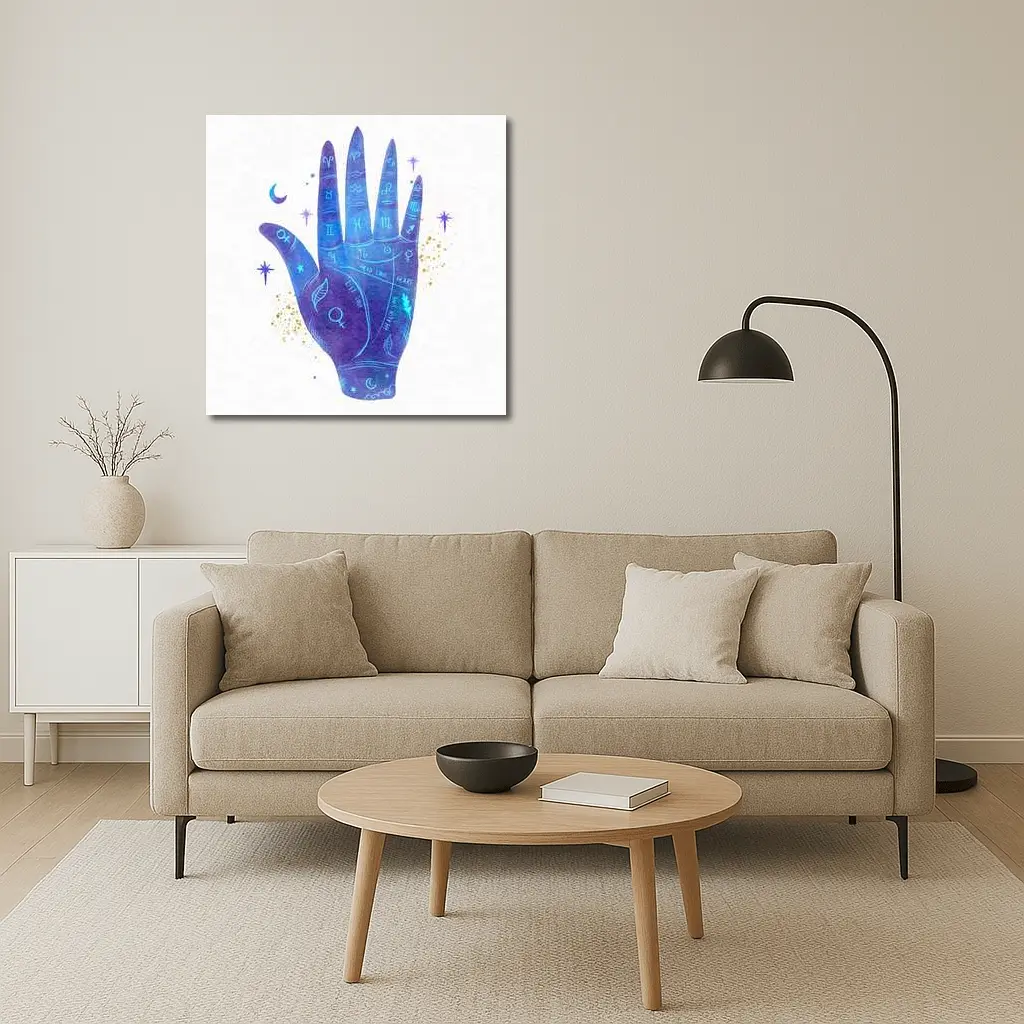 Watercolor Palmistry Hand Zodiac Signs Art – Wall Art