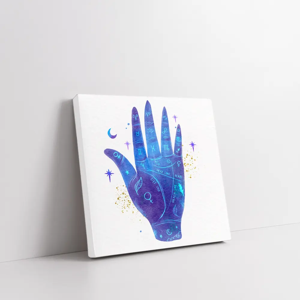 Watercolor Palmistry Hand Zodiac Signs Art – Wall Art
