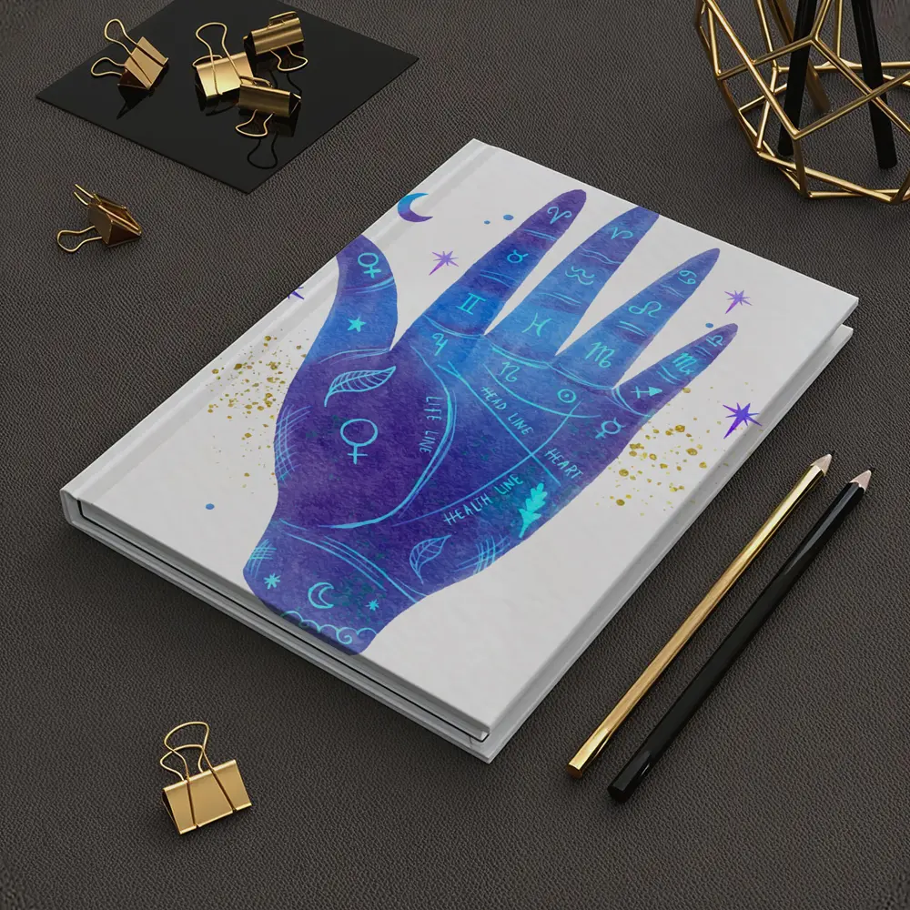 Watercolor Palmistry Hand Zodiac Signs Art – Notebooks