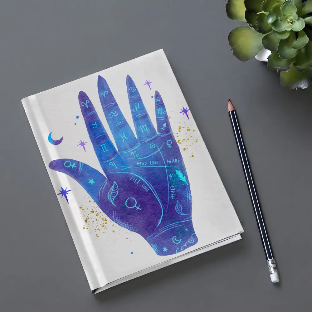 Watercolor Palmistry Hand Zodiac Signs Art – Notebooks