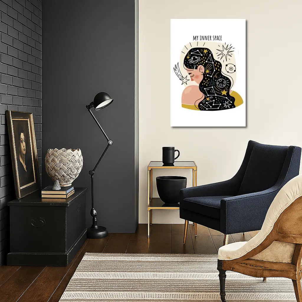 My Inner Space Woman Constellation Stars Art – Wall Art