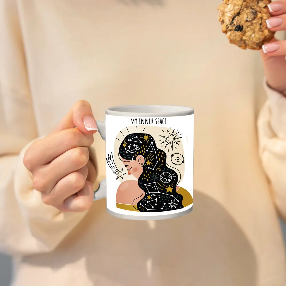 My Inner Space Woman Constellation Stars Art – Mugs