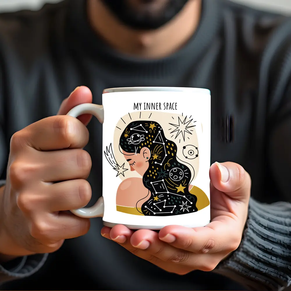 My Inner Space Woman Constellation Stars Art – Mugs
