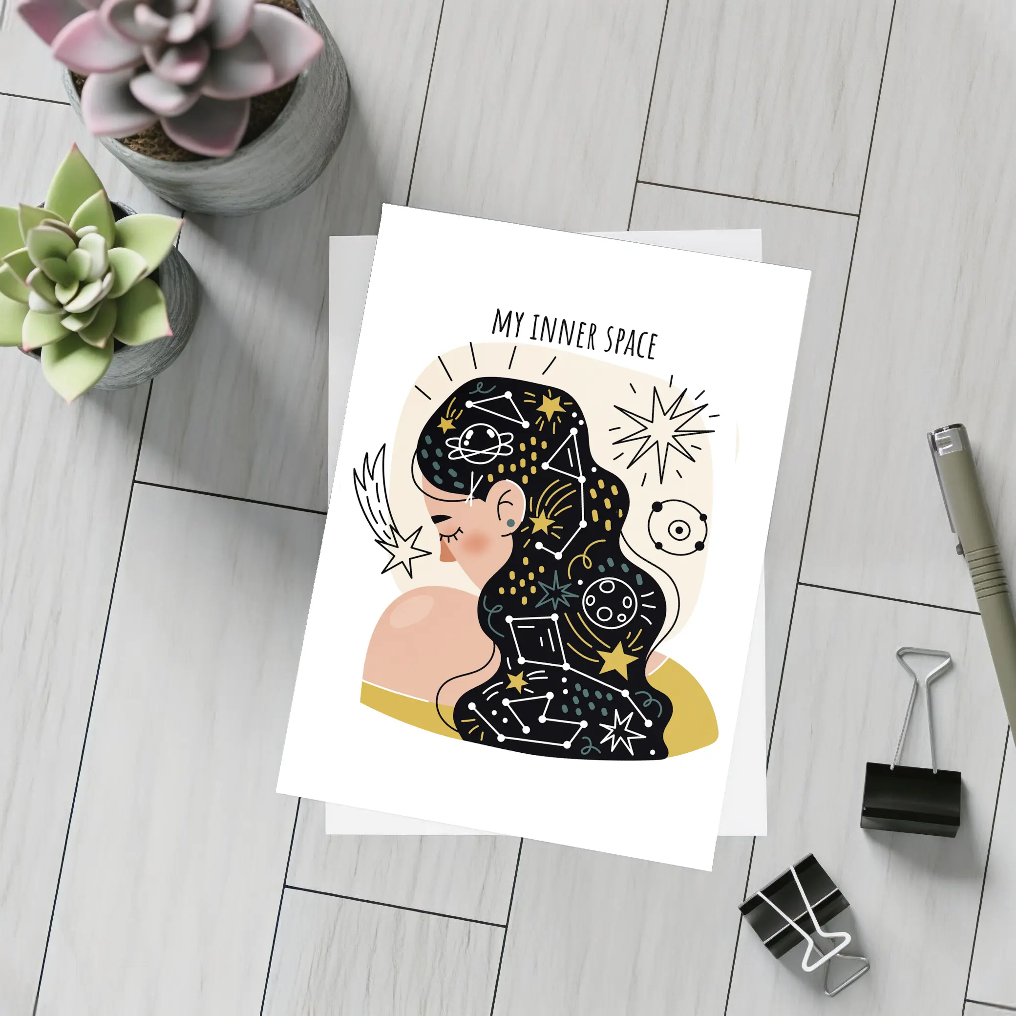 My Inner Space Woman Constellation Stars Art – Postcards
