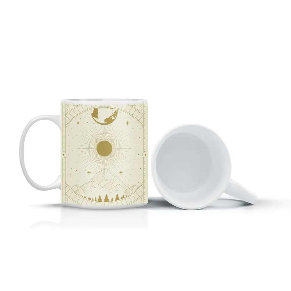 Celestial Mountain Sun Earth Mystical Art – Mugs
