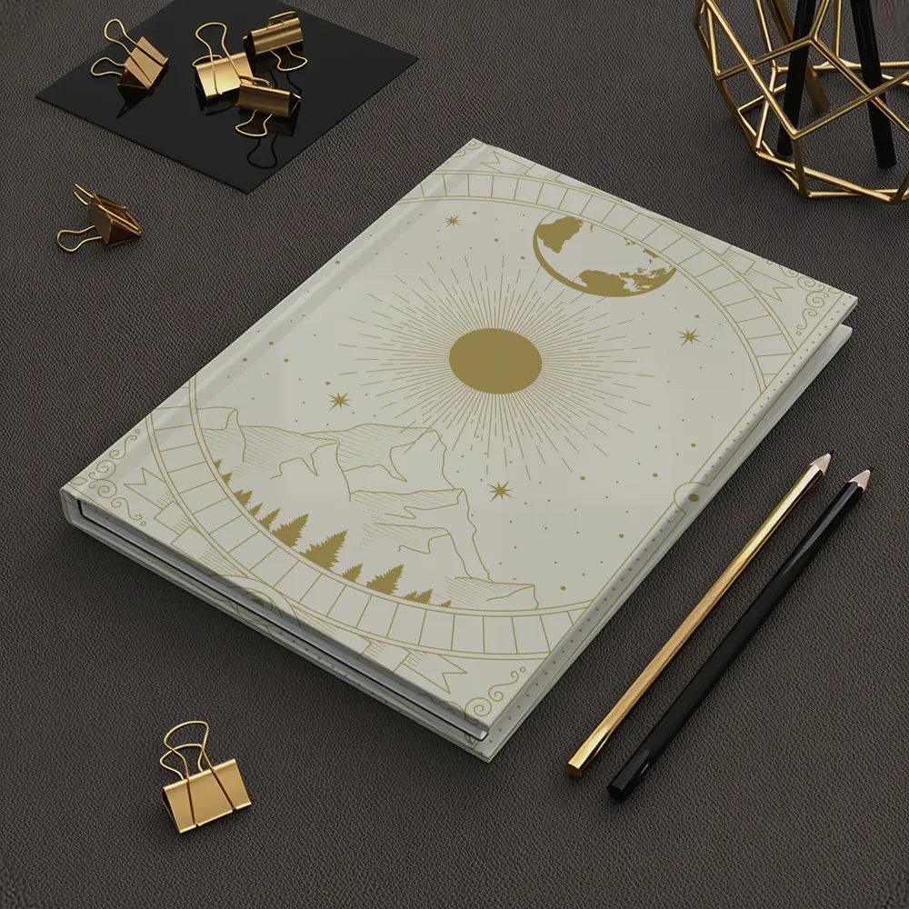 Celestial Mountain Sun Earth Mystical Art – Notebooks
