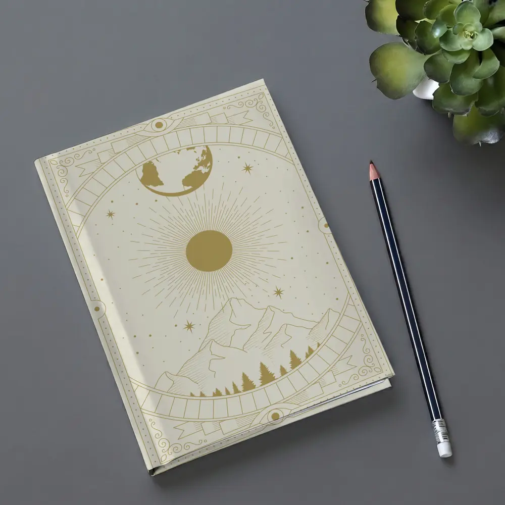 Celestial Mountain Sun Earth Mystical Art – Notebooks