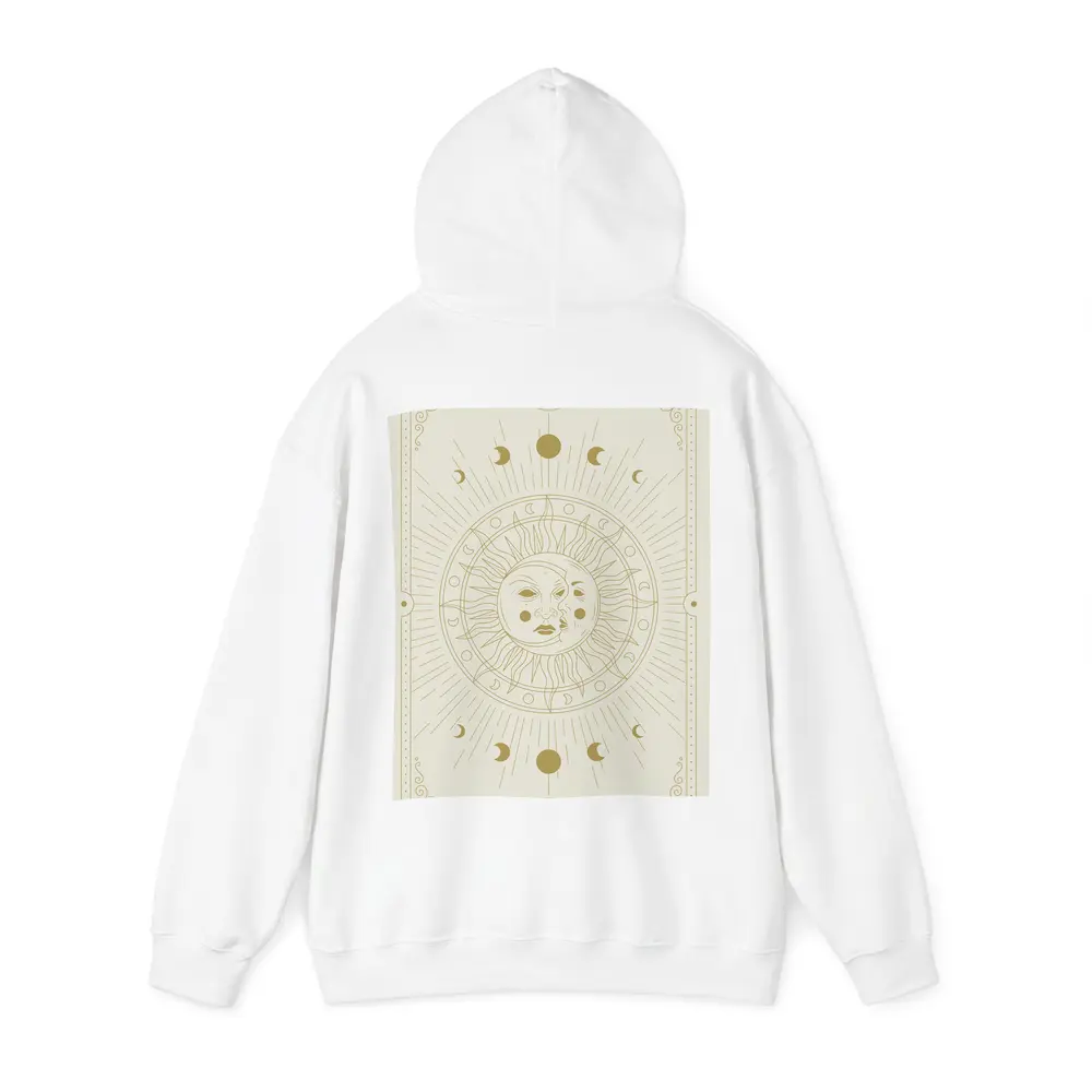 Celestial Sun Moon Phases Gold Beige Art – Hoodies