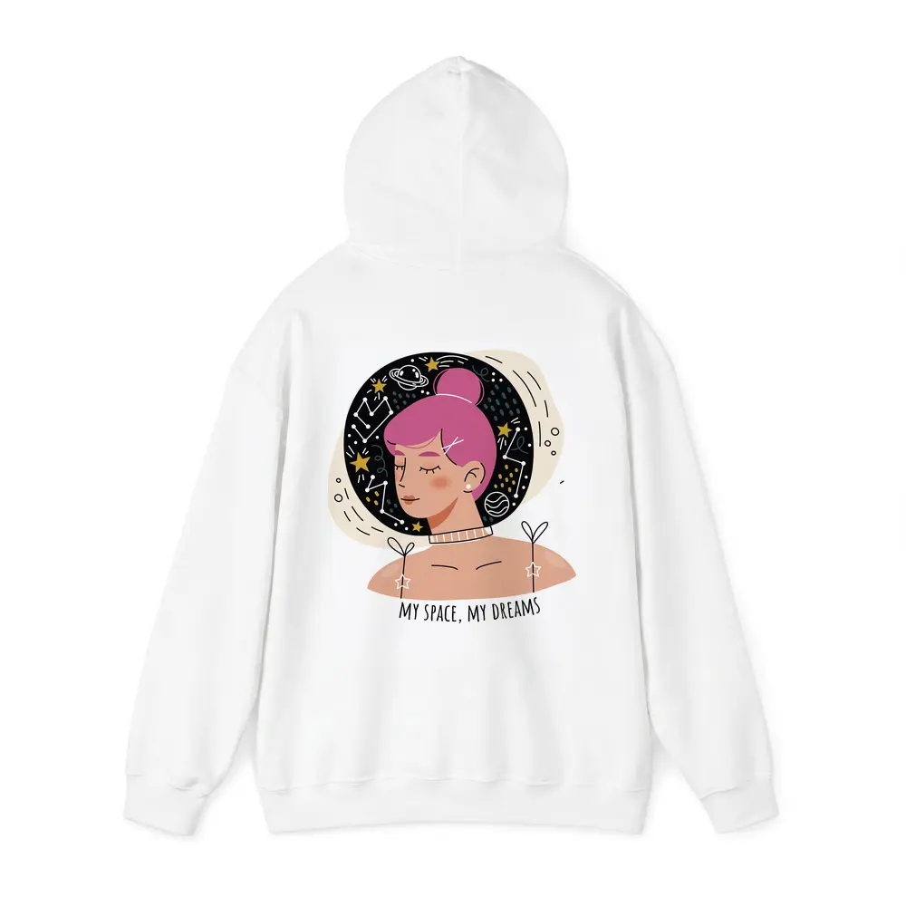 Pink Hair Girl Space Dreams Illustration Art – Hoodies