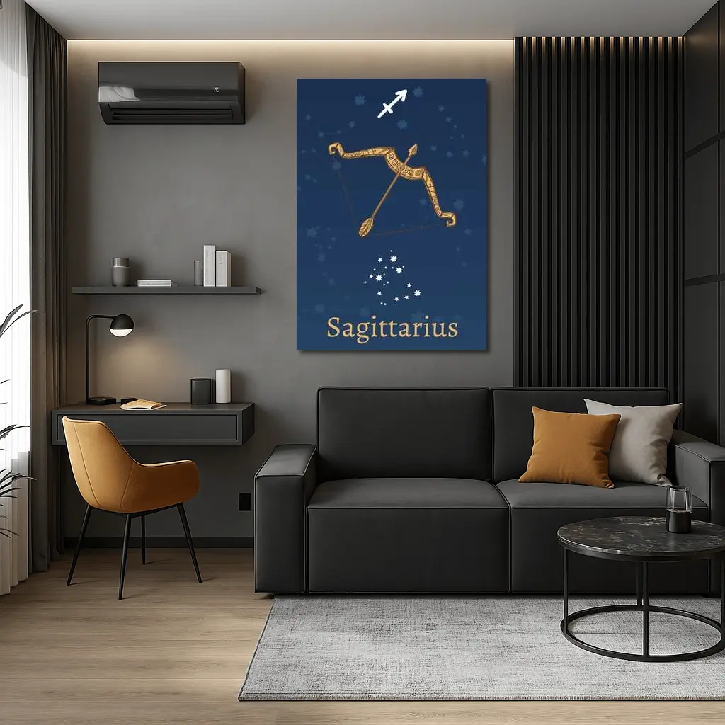 Sagittarius Zodiac Bow Arrow Star Constellation – Wall Art