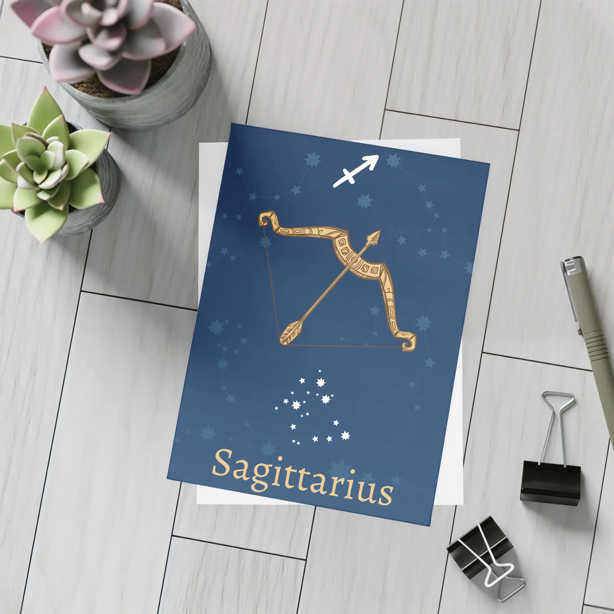 Sagittarius Zodiac Bow Arrow Star Constellation – Postcards