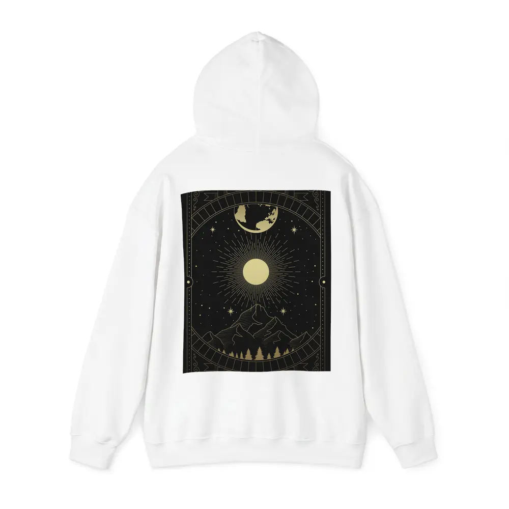 Gold Celestial Mountain Sun Moon Art – Hoodies