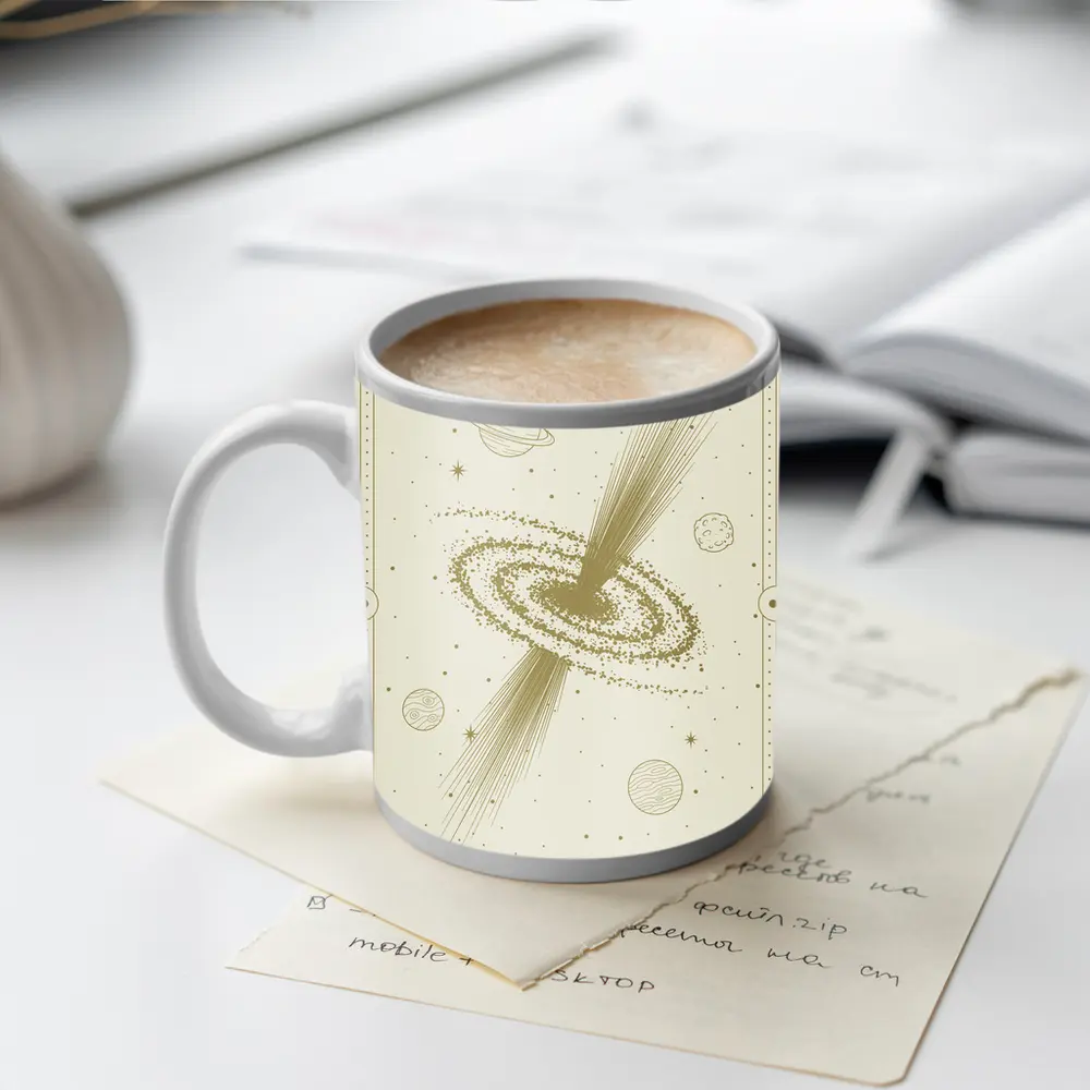 Galaxy Spiral Planets Mystical Celestial Art – Mugs