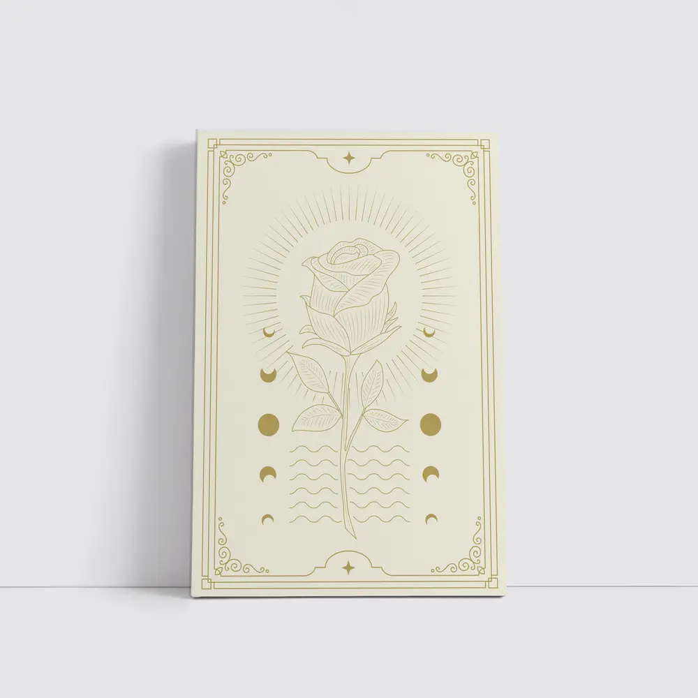 Gold Rose Moon Phases Mystical Celestial Art – Wall Art