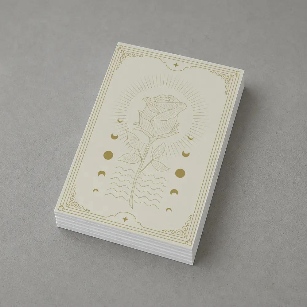 Gold Rose Moon Phases Mystical Celestial Art – Postcards