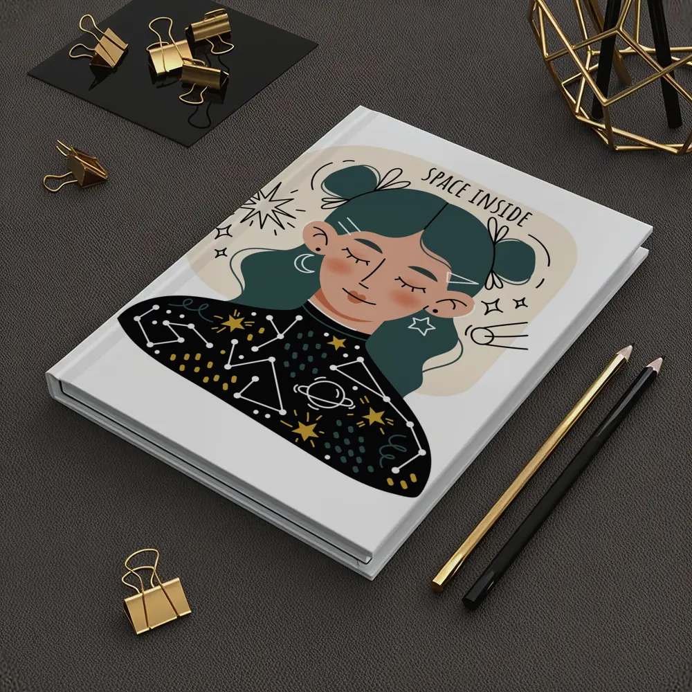 Space Inside Girl Celestial Constellation Art – Notebooks