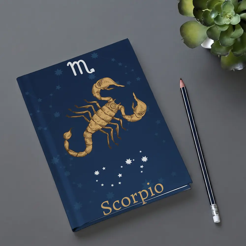Scorpio Zodiac Sign Gold Scorpion Blue – Notebooks