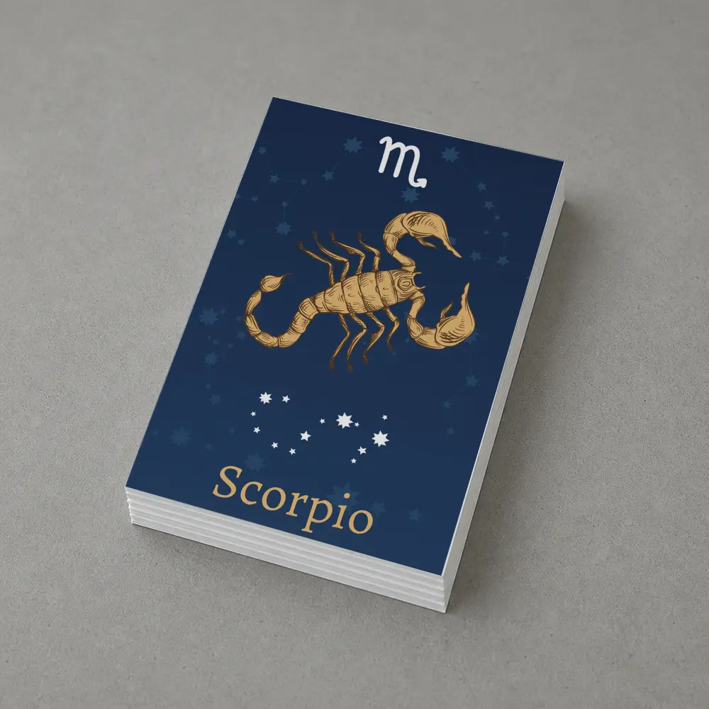 Scorpio Zodiac Sign Gold Scorpion Blue – Postcards