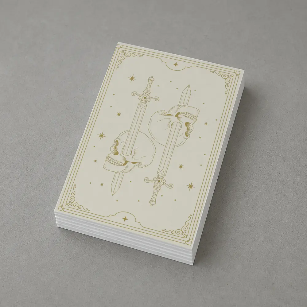 Gold Skull Sword Mystical Tarot Art – Postcards