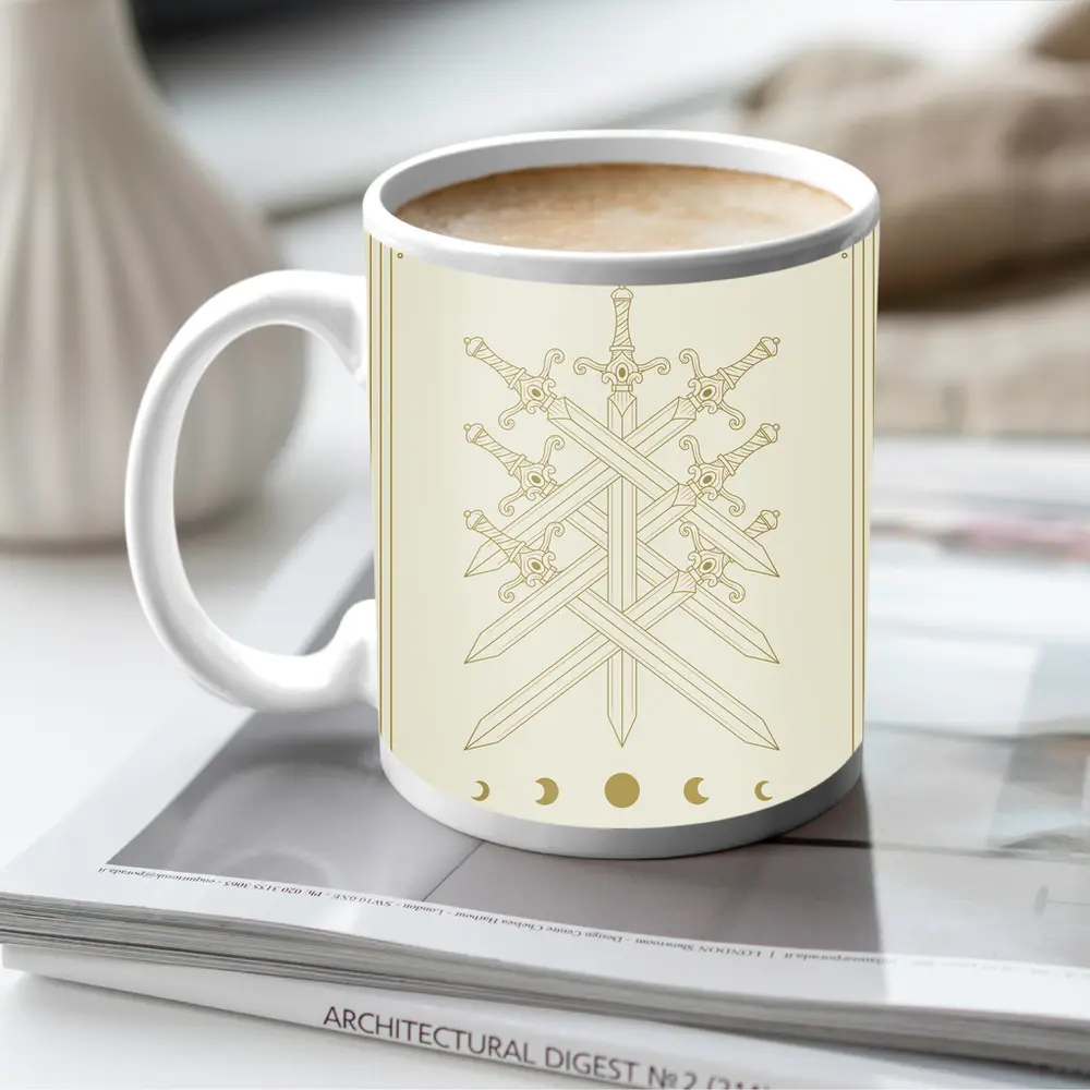 Seven Crossed Swords Moon Phase Mystical – Mugs
