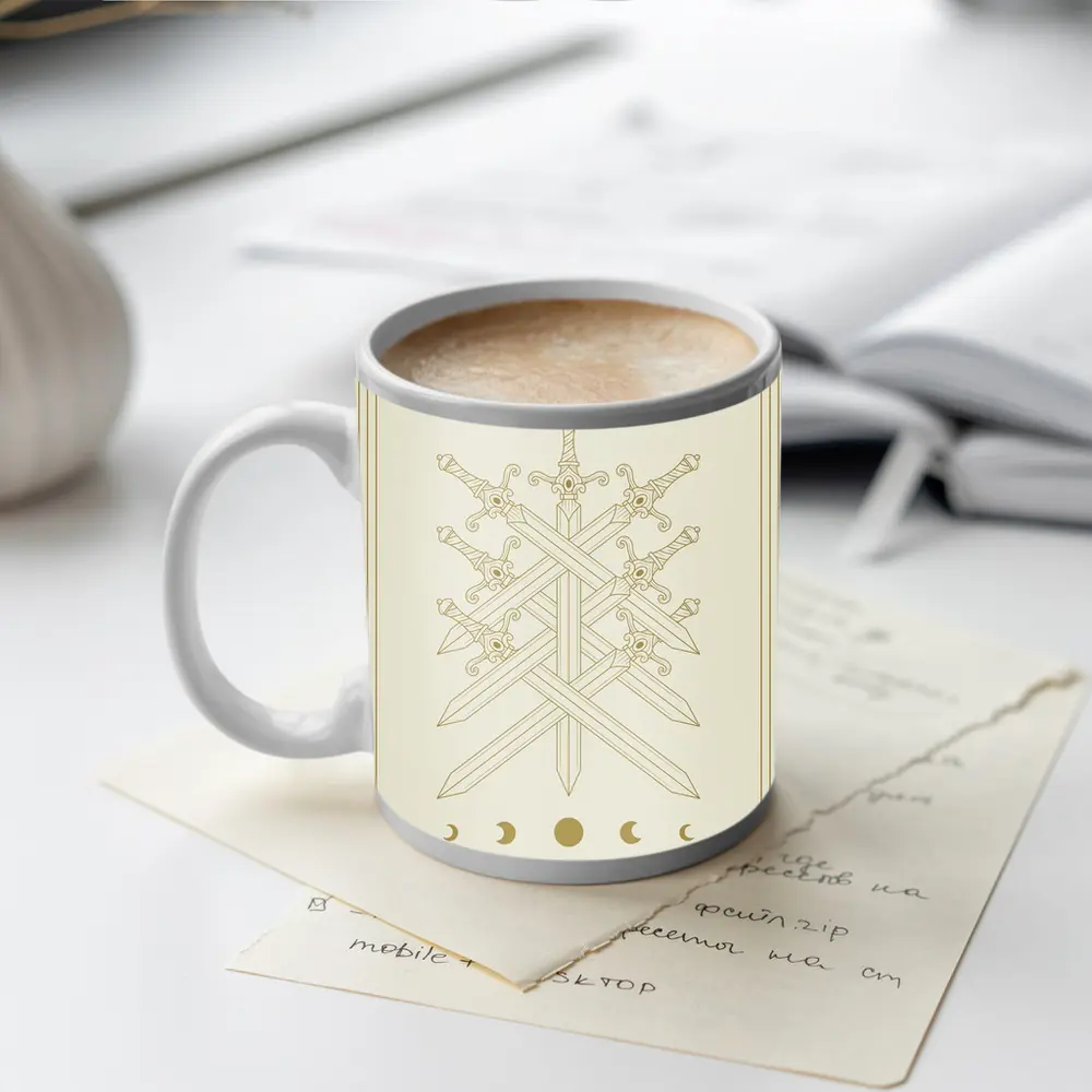Seven Crossed Swords Moon Phase Mystical – Mugs