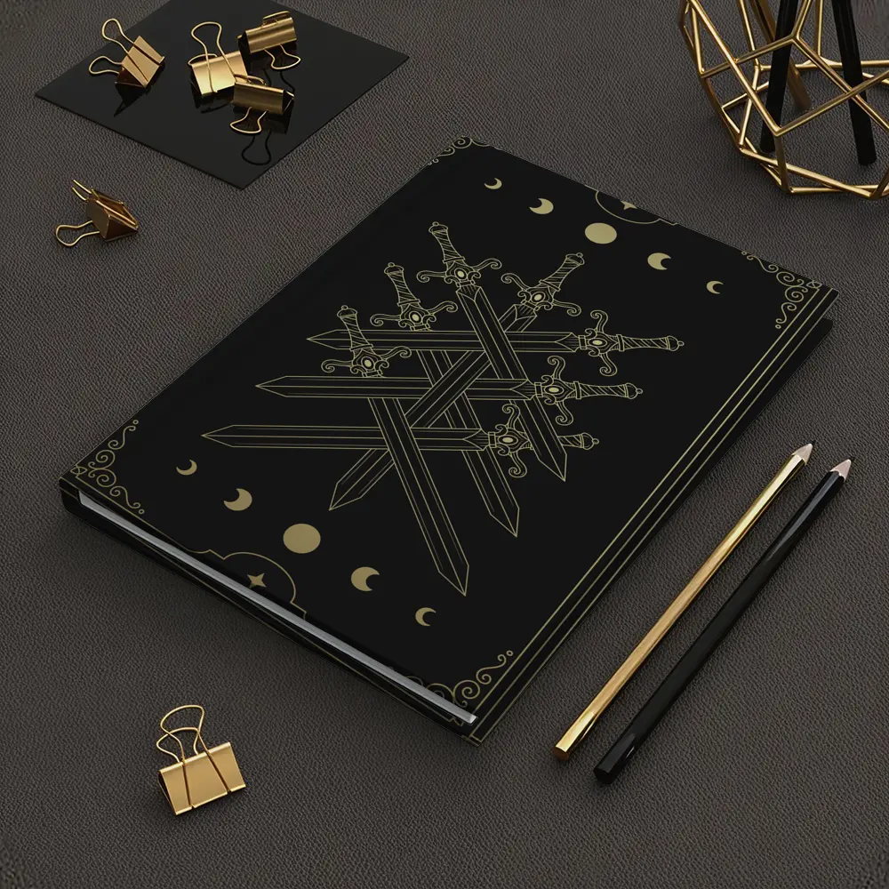 Seven Swords Gold Moon Phase Dark – Notebooks