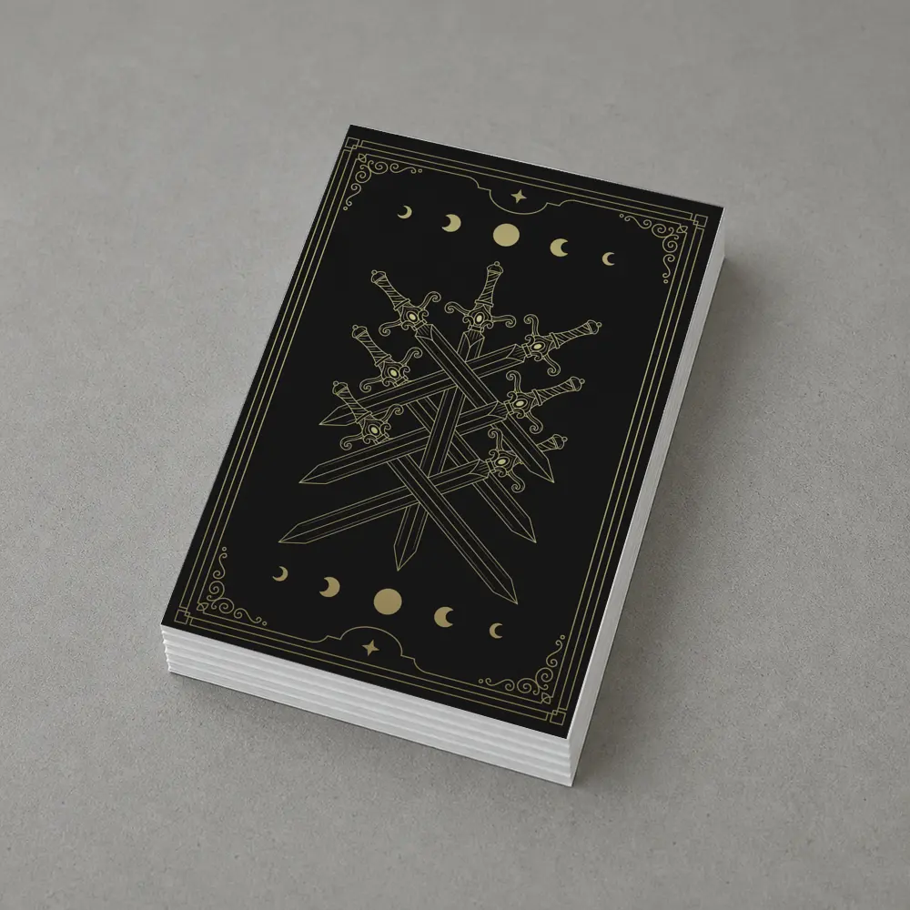 Seven Swords Gold Moon Phase Dark – Postcards