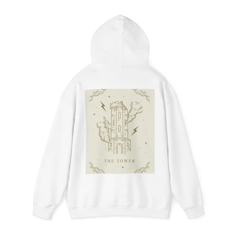 The Tower Tarot Card Mystical Illustration Art – Hoodies