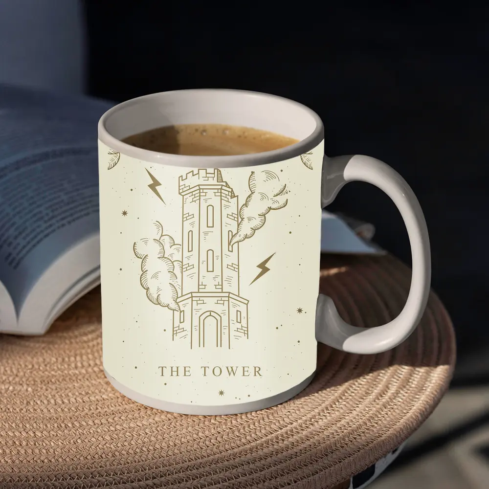 The Tower Tarot Card Mystical Illustration Art – Mugs
