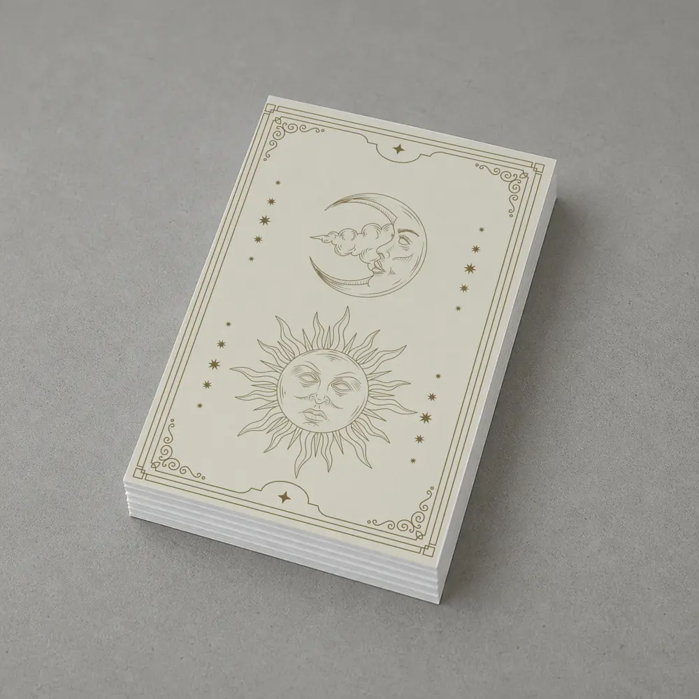Sun and Moon Celestial Boho Beige Art – Postcards