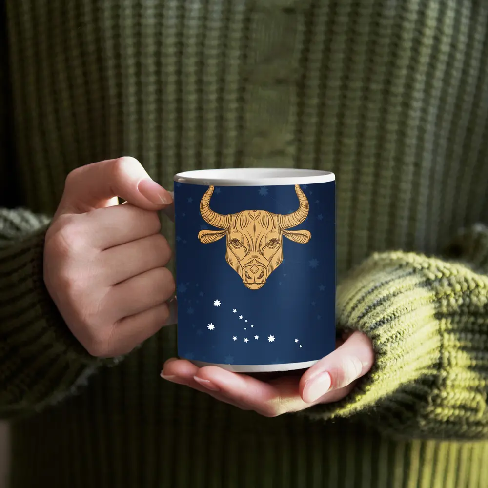 Taurus Zodiac Sign Gold Bull Stars – Mugs