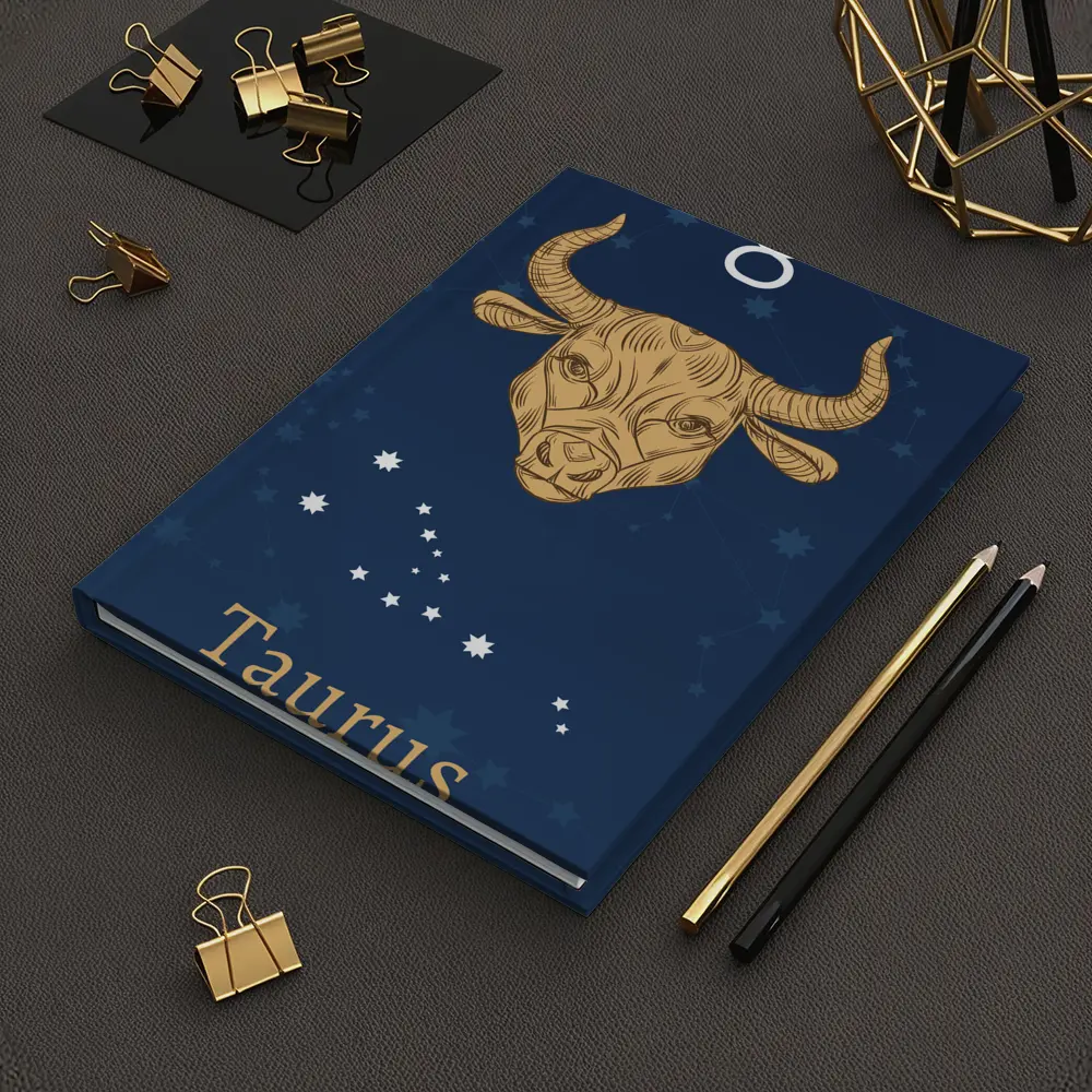 Taurus Zodiac Sign Gold Bull Stars – Notebooks