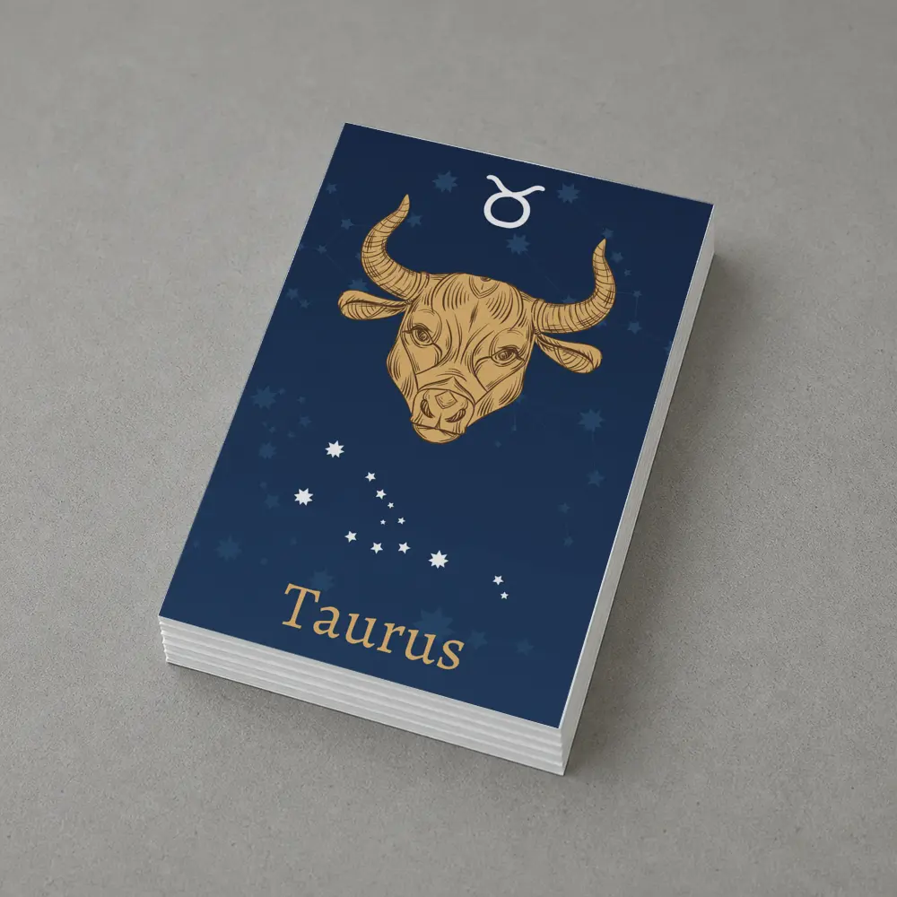 Taurus Zodiac Sign Gold Bull Stars – Postcards