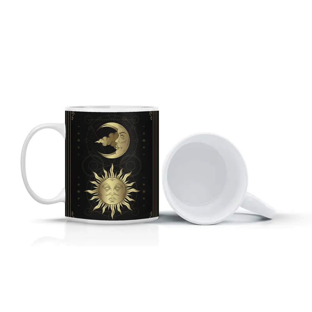 Gold Sun and Moon Mystical Dark Art – Mugs